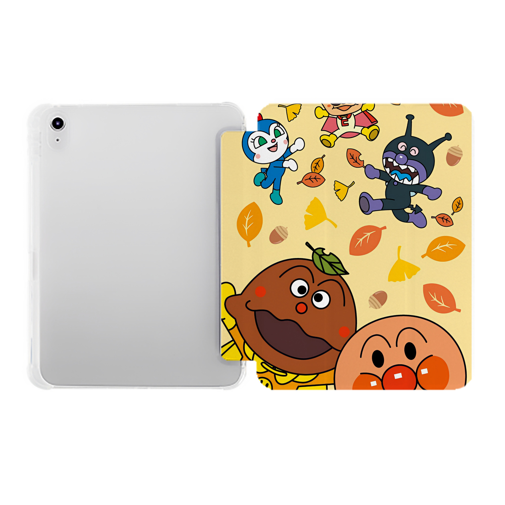 （画像用） アンパンマン Anpanman IPad ケース ペン収納付き 三つ折りスタンド PUレザー×シリコン 対応機種9.5/10.5/10.9インチ